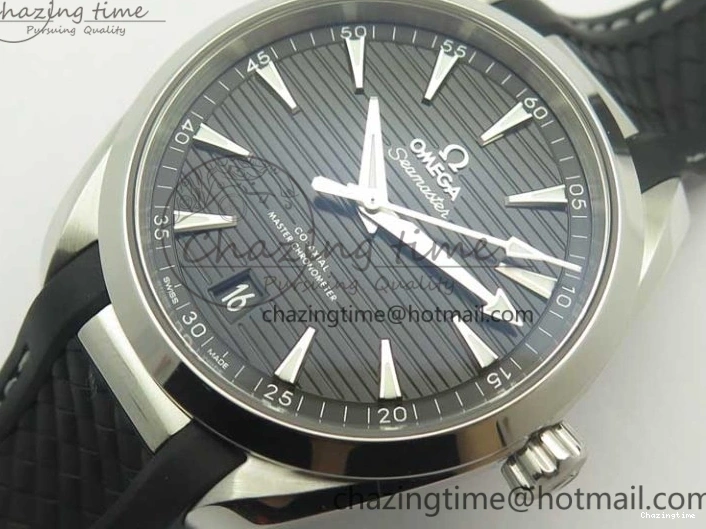 0317 Aqua Terra 150M Master Chronometers VSF 1:1 Best Edition Black Dial SS Hand on Black Rubber Strap A8900 Super Clone Unisex 8005